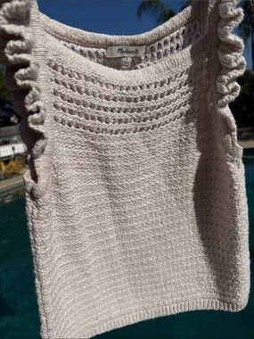 NEWMadewell Like new Oatmeal Knit Ruffle Strap Tank S-M